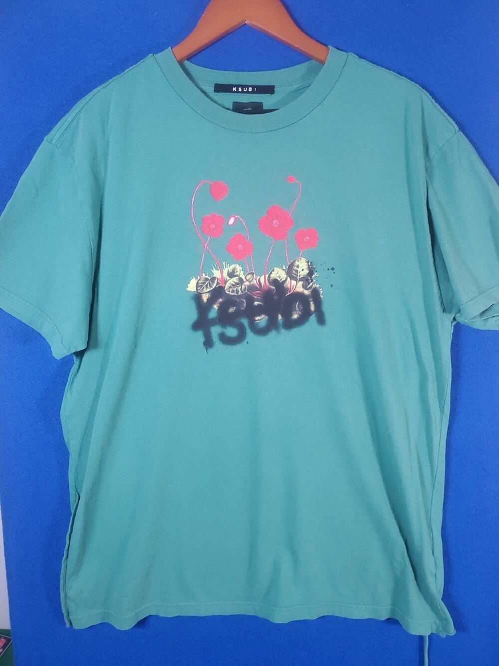 Ksubi Mens Graphic T-Shirt Mens Size Medium Teal Green Streetwear